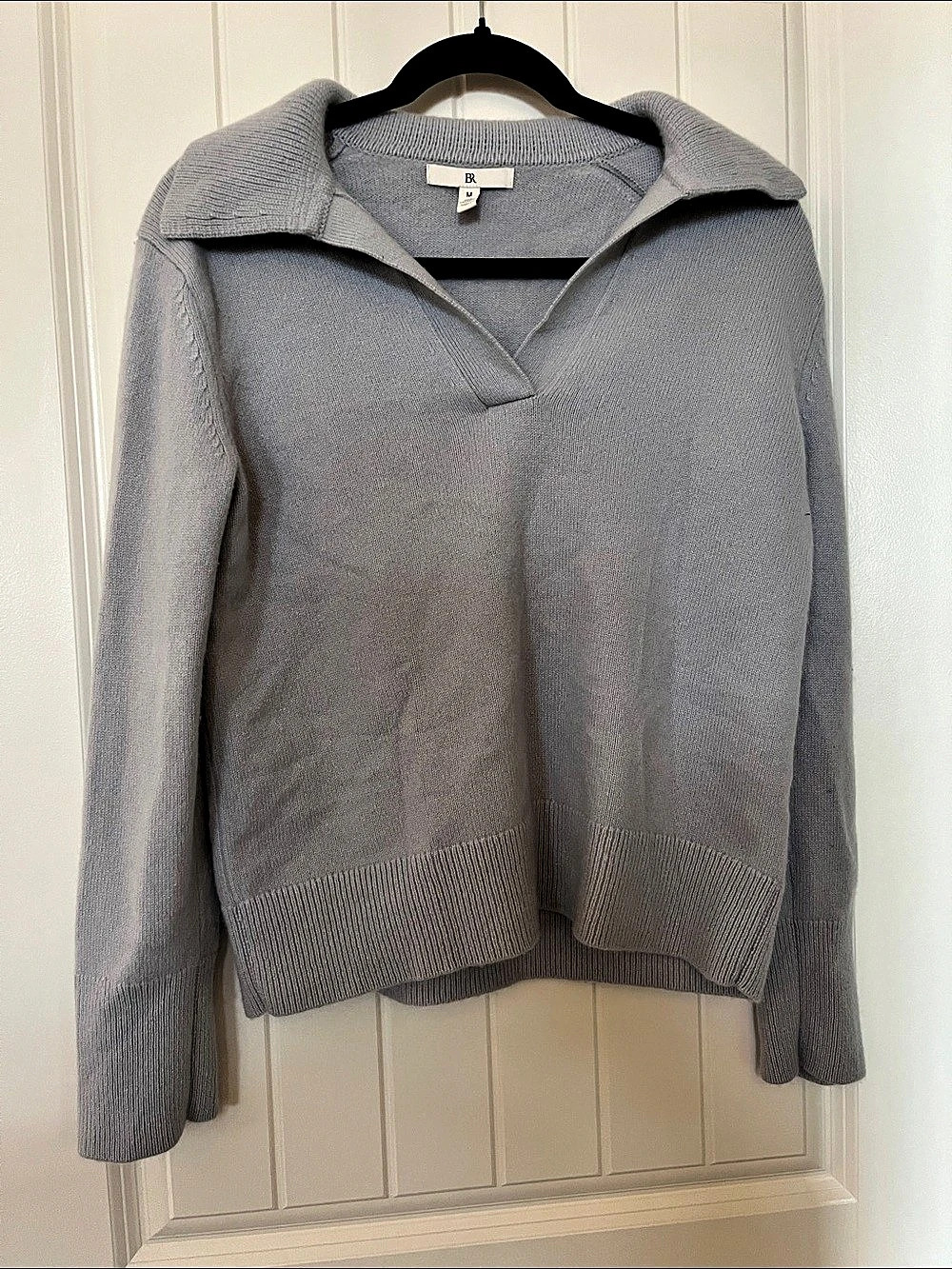 BR blue Gray cashmere sweater